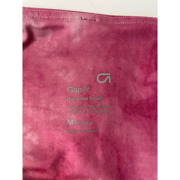 Gap Fit Women's M High Waist Power Fit Pocket Legging Berry Pink Tie Dye Workout - Picture 5 of 5